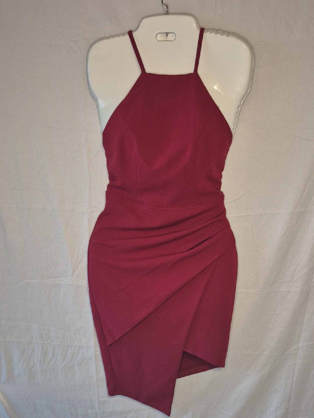 Windsor Sleek Burgundy Halter Sheath Dress